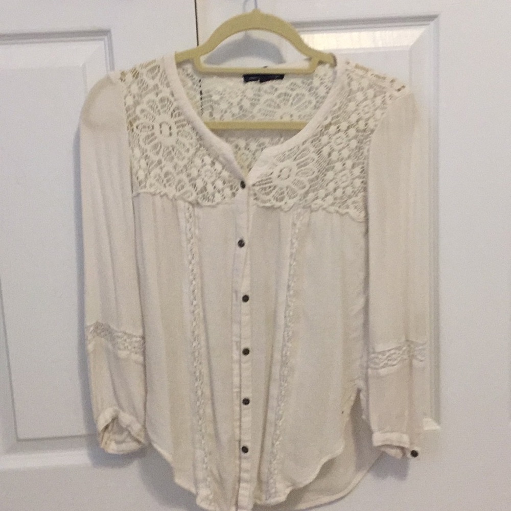 Cream lace blouse
